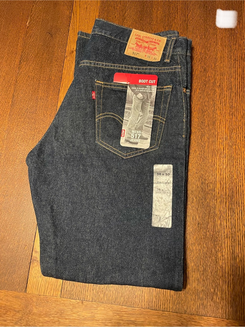 Levi's 517 Bootcut Jeans - Dark Indigo Denim vintage 36x30